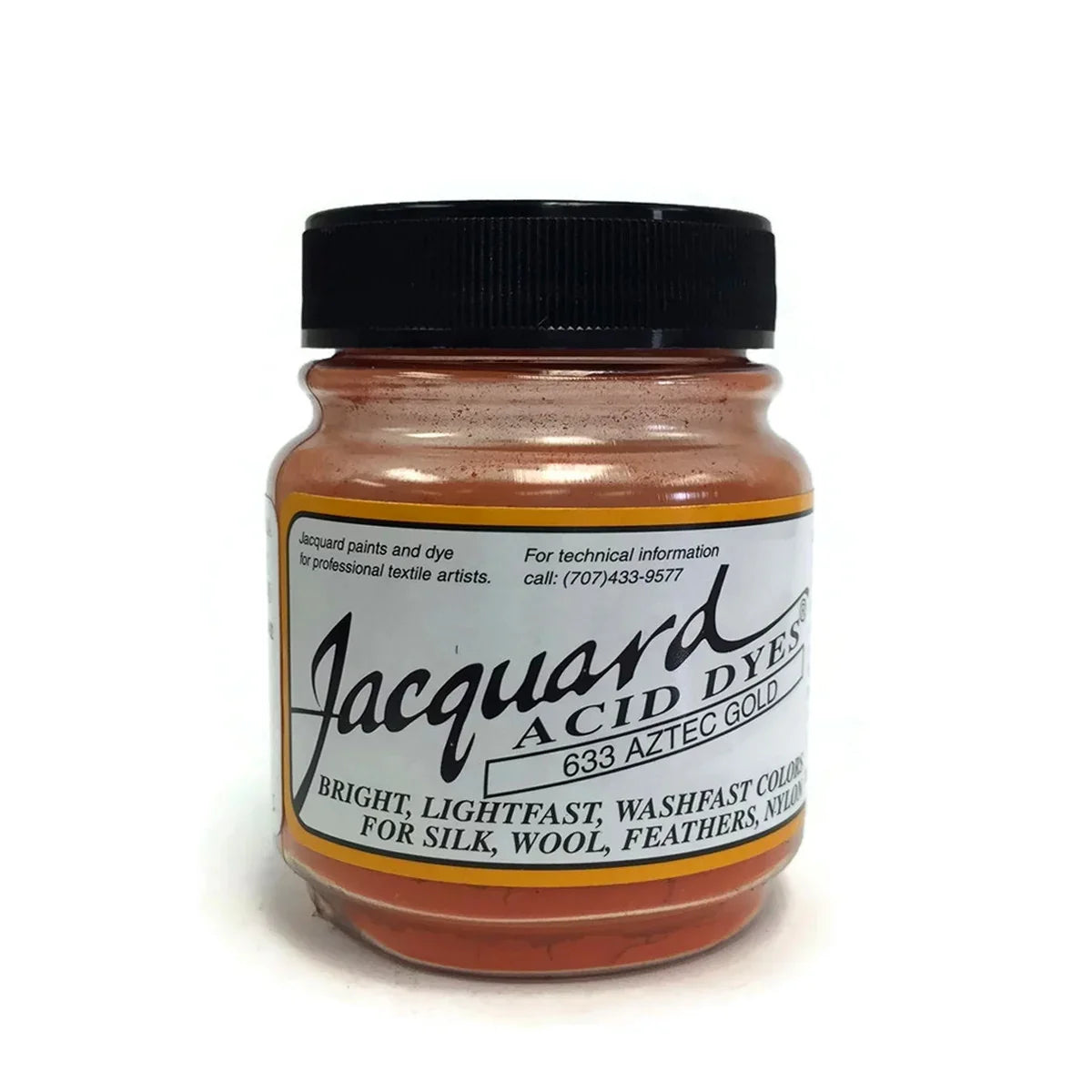 Jacquard Acid Dye in Aztec Gold for silk, wool, feathers, and nylon.
