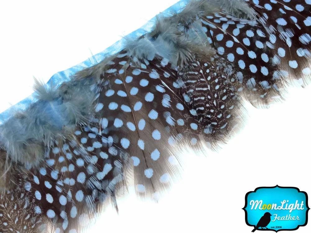Spotted brown and white feathers for DIY crafts and fashion accessories.