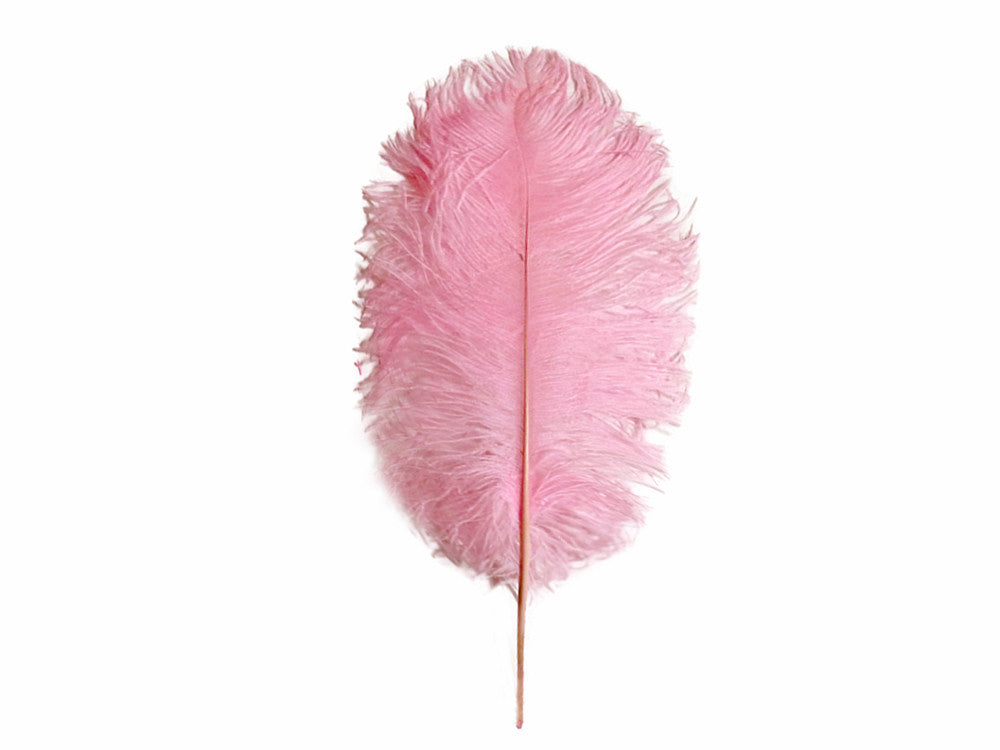 10 Pieces - 12-16" Light Pink Dyed Ostrich Tail Fancy Feathers