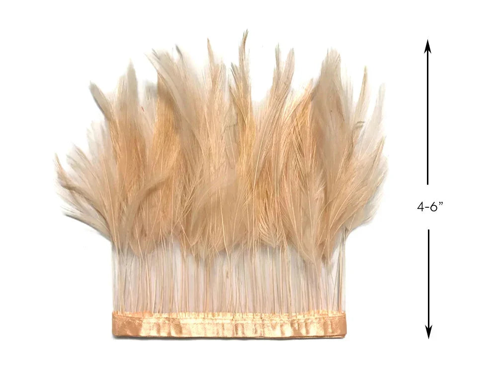 Champagne gold feather hair comb accessory, 4-6 inches in length.
