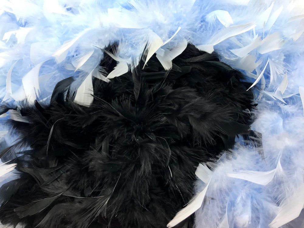 2 Yards - Black Heavy Weight Chandelle Feather Boa | 80 Gram