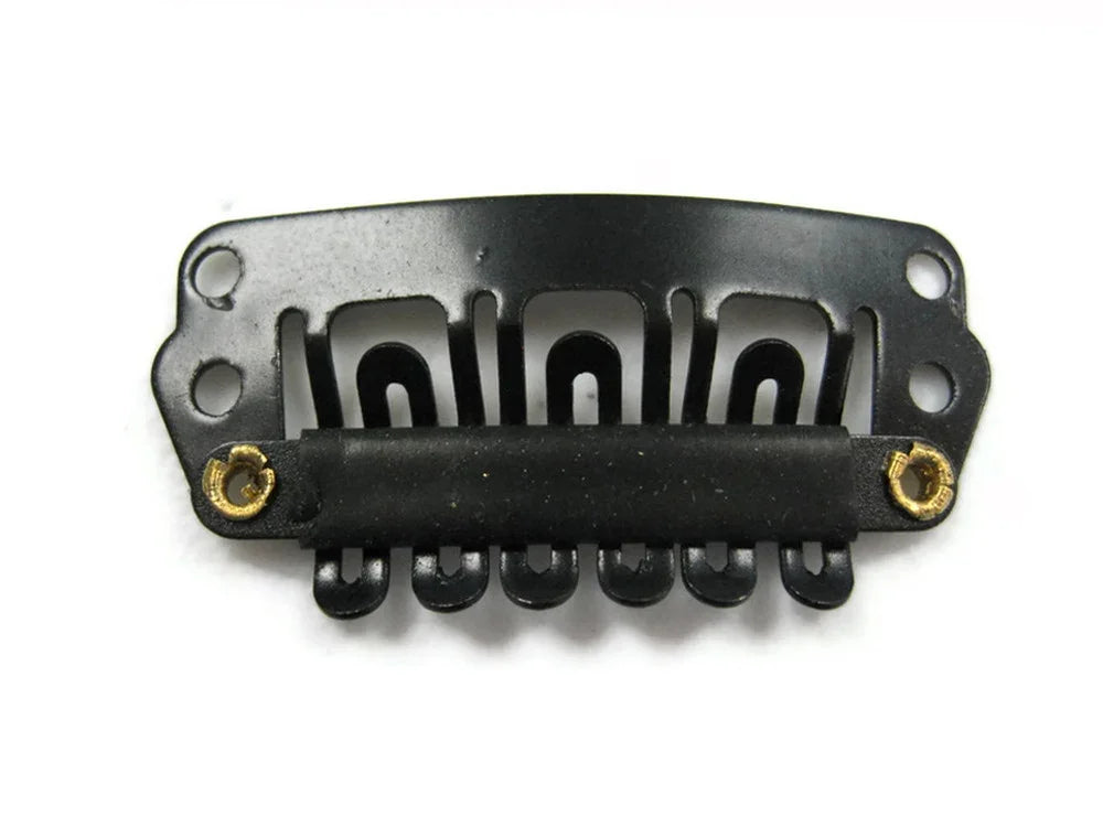 Black metal hair clip base for DIY feather hair accessories