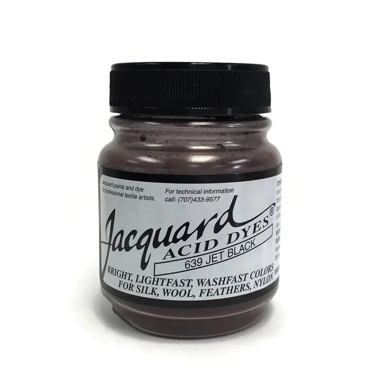 Jacquard Acid Dyes 639 Jet Black for silk, wool, and feathers.