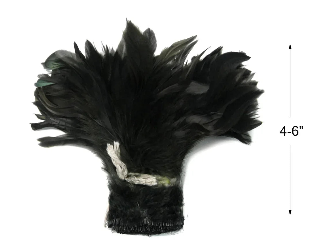 Black feather plume accessory for fashion and DIY crafts, 4-6 inches long.