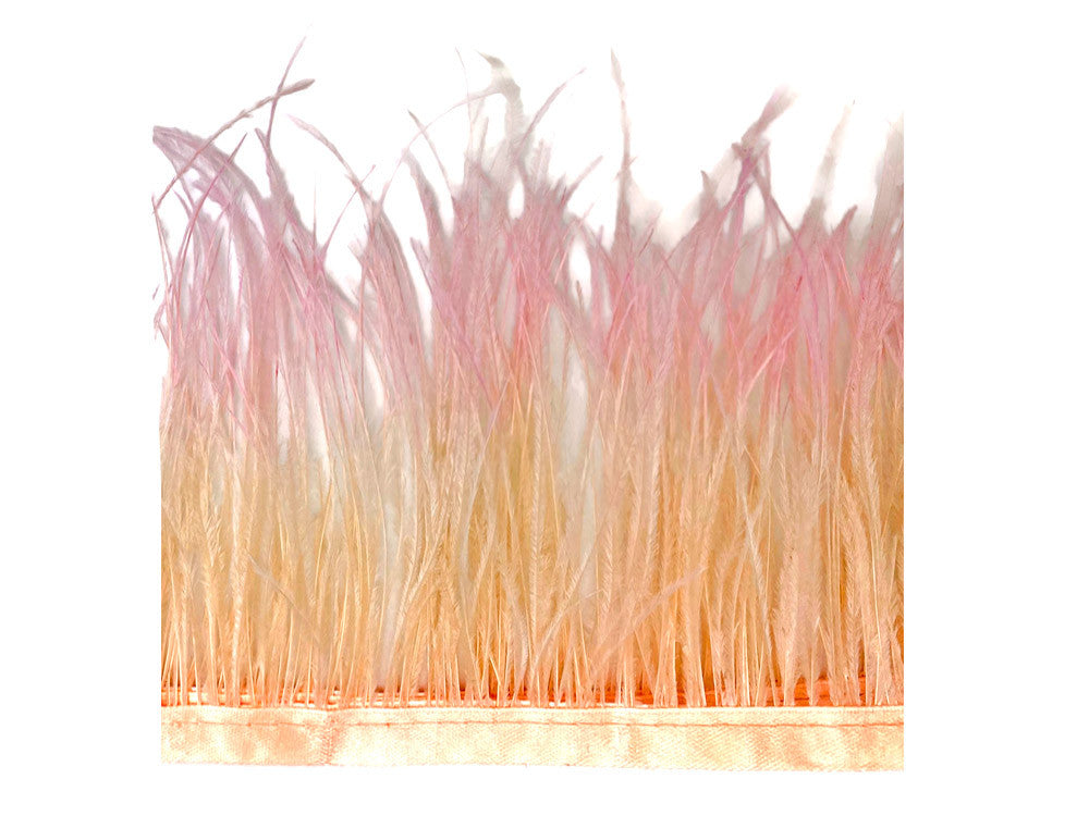 10 Yards - Peach Blossom Ostrich Fringe Trim Wholesale Feather (Bulk)