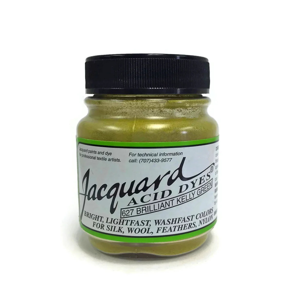 Jacquard Acid Dye 627 Brilliant Kelly Green for silk, wool, and feathers