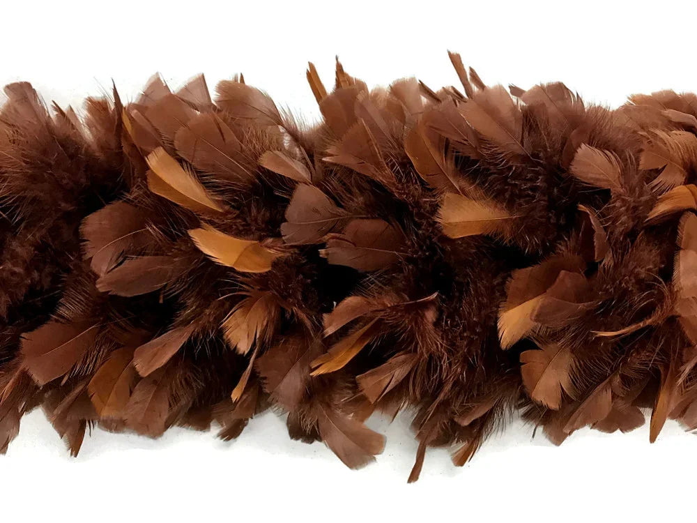Rich brown feather boa for fashion accessories and DIY crafts