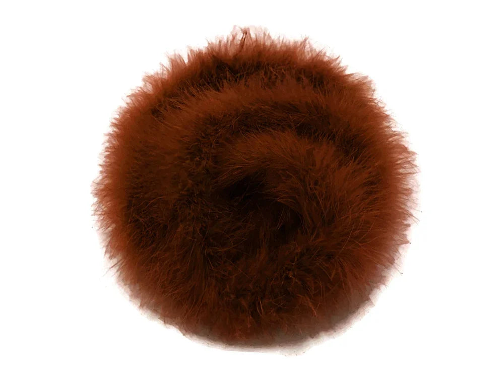 Fluffy brown feather pom pom for DIY crafts and fashion accessories