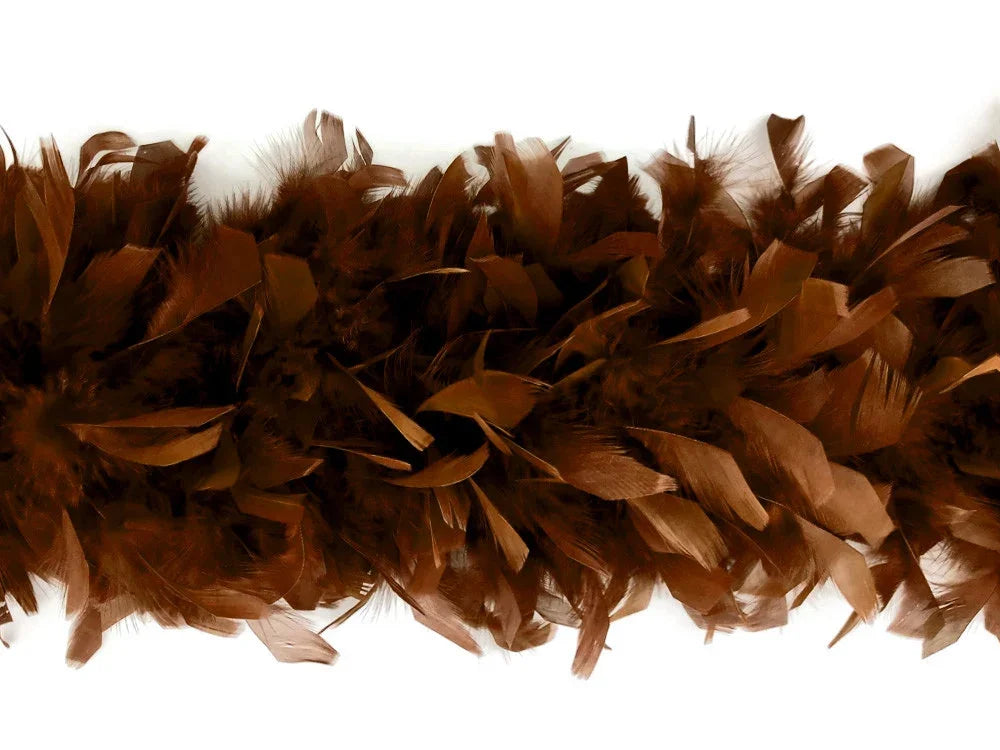 Natural brown feathers for DIY crafts and fashion accessories.