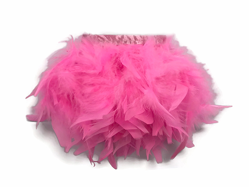 1 Yard – Candy Pink Chandelle Turkey Fluffy Feather Trim