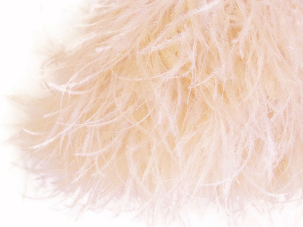 1 Yard - Champagne Ostrich Fringe Trim Wholesale Feather (Bulk)