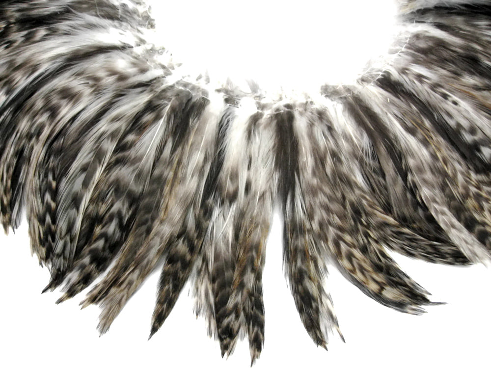 1 Yard - Grey Chinchilla Strung Rooster Neck Hackle Wholesale Feathers (Bulk)