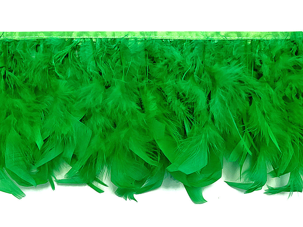 1 Yard – Kelly Green Chandelle Turkey Fluffy Feather Trim