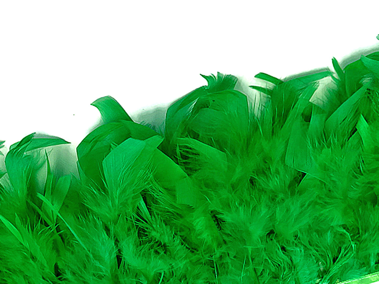 1 Yard – Kelly Green Chandelle Turkey Fluffy Feather Trim