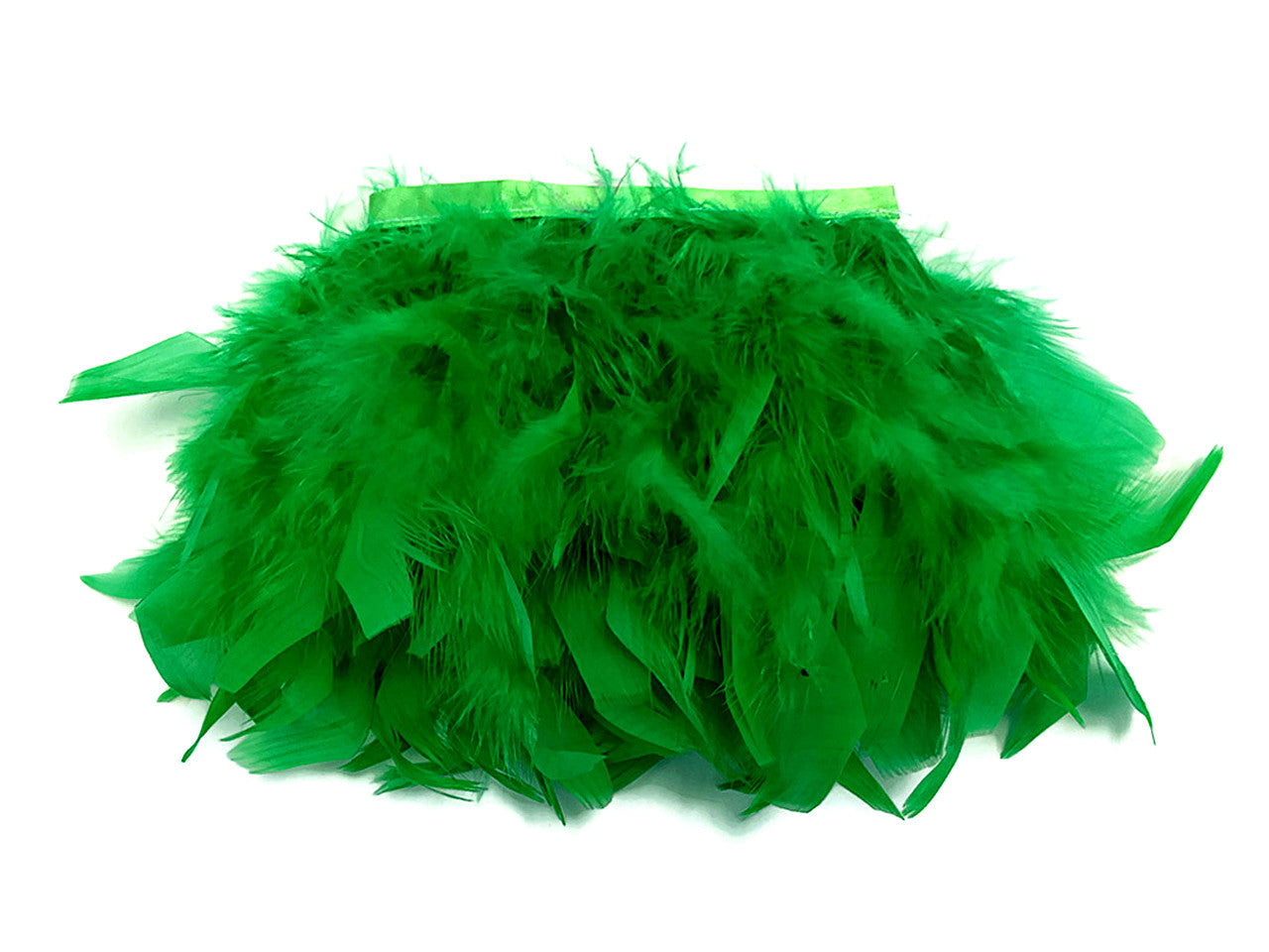 1 Yard – Kelly Green Chandelle Turkey Fluffy Feather Trim