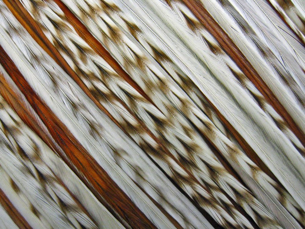 Cookies & Cream Mix Pack - Hair Extension Whiting Farm Feather Stainless Tool Kit & Silicone Beads