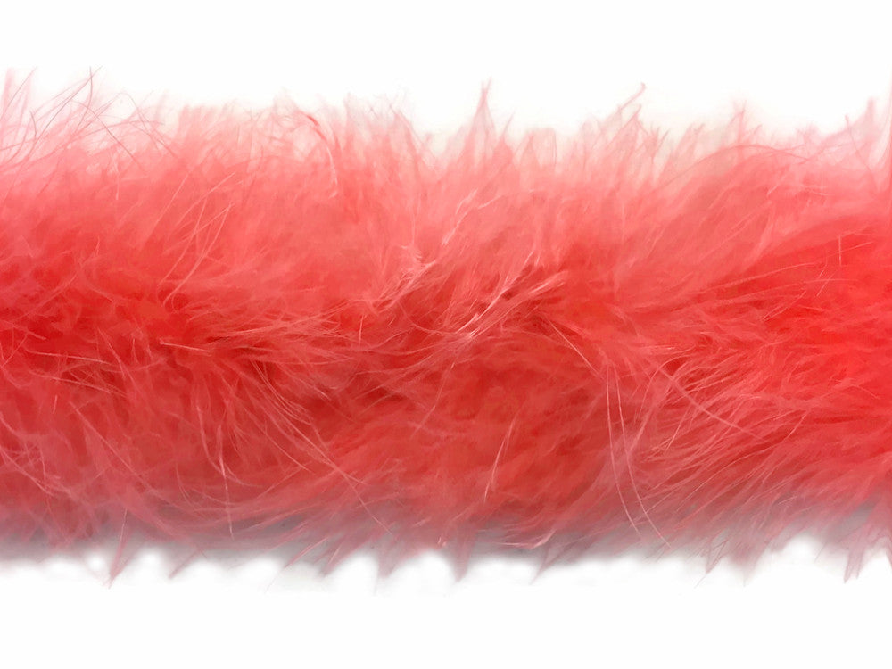 2 Yards - Coral Turkey Medium Weight Marabou Feather Boa 25 Gram