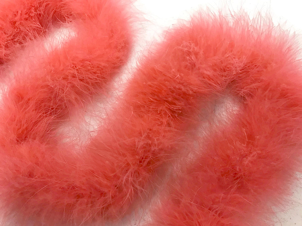 2 Yards - Coral Turkey Medium Weight Marabou Feather Boa 25 Gram
