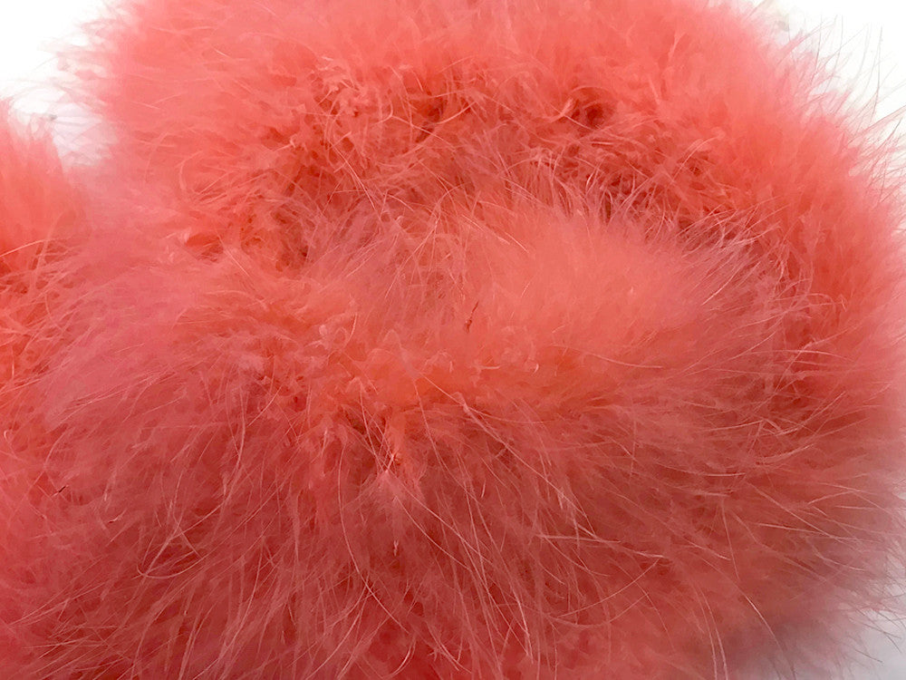 2 Yards - Coral Turkey Medium Weight Marabou Feather Boa 25 Gram