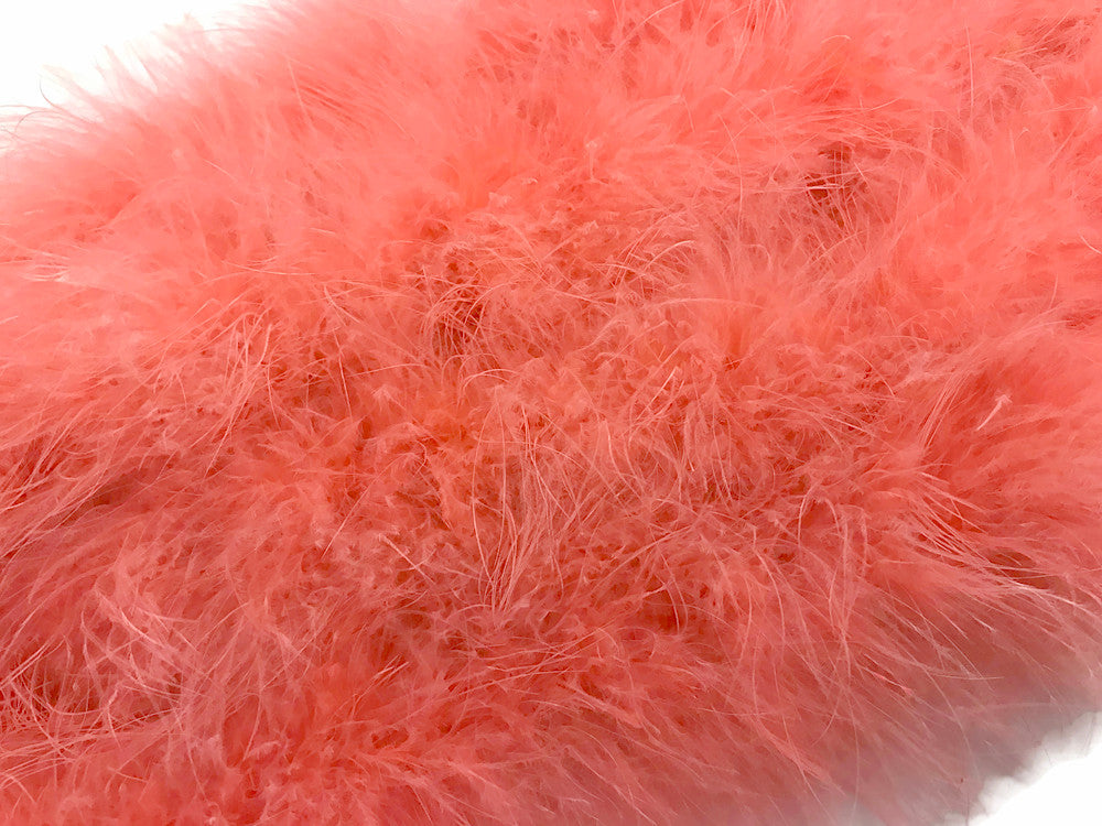 2 Yards - Coral Turkey Medium Weight Marabou Feather Boa 25 Gram