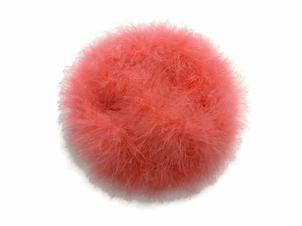 Fluffy pink feather pompom for DIY crafts and fashion accessories