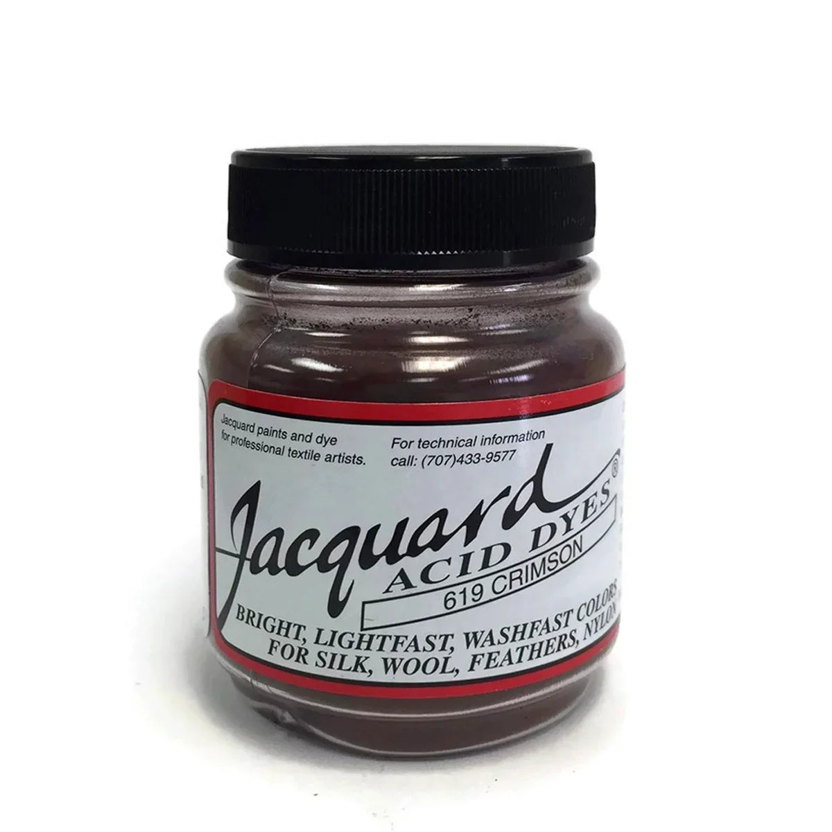 Jacquard Acid Dyes 619 Crimson for silk, wool, feathers, and nylon.