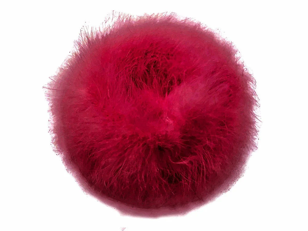 Vibrant magenta pink fluffy feather pompom for DIY crafts and fashion accessories