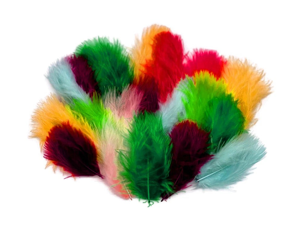 1 Pack - Orange Turkey Marabou Short Down Fluff Loose Feathers 0.10 Oz.