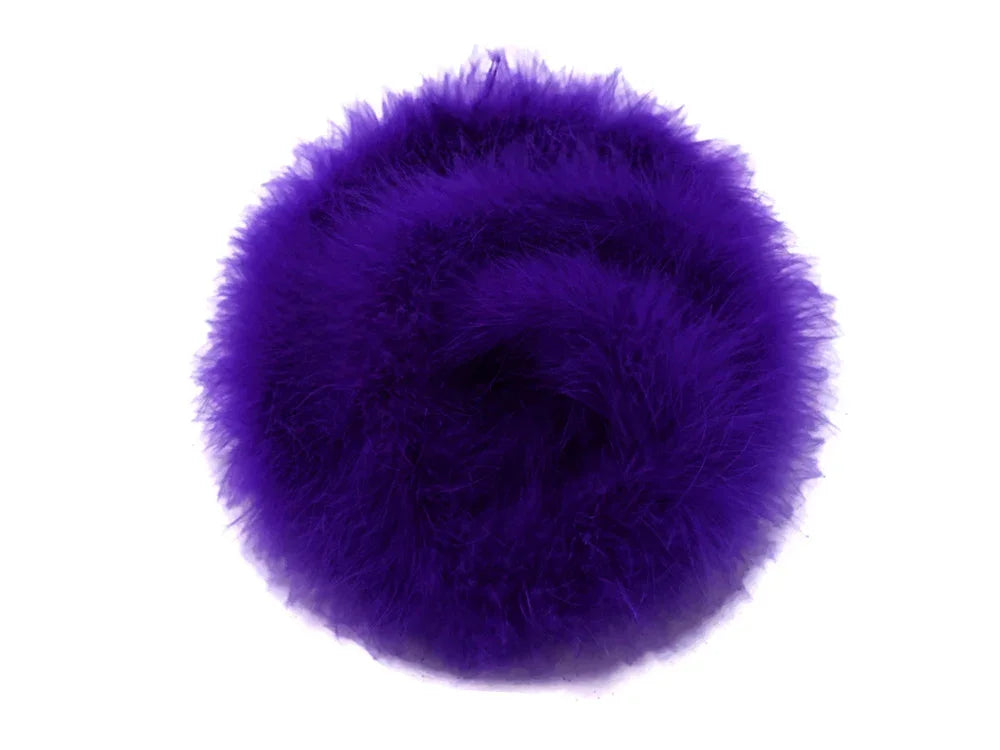 Vibrant purple fluffy feather pom pom for DIY crafts and fashion accessories