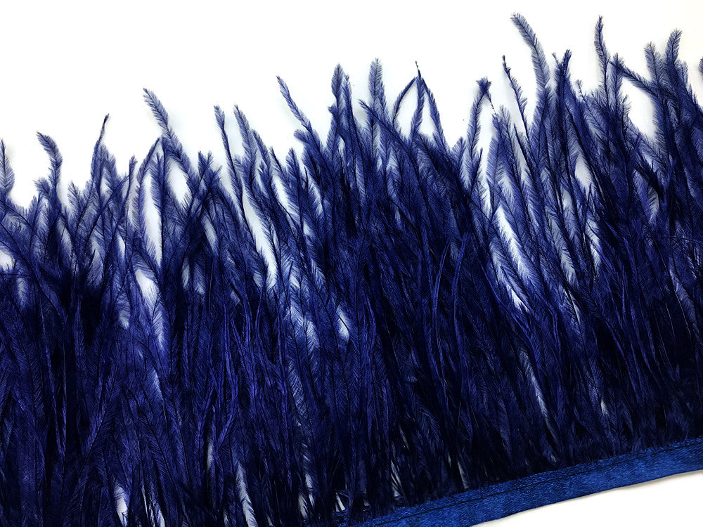 1 Yard - Navy Blue Ostrich Fringe Trim Wholesale Feather (Bulk)