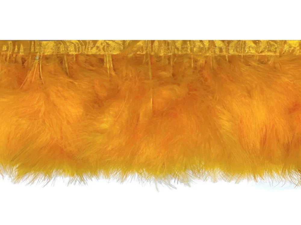 Vibrant yellow ostrich feather boa for crafts, fashion, and DIY decor.
