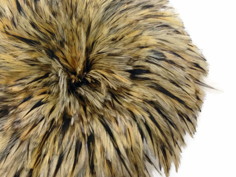 4 Inch Strip - Golden Badger Strung Rooster Neck Hackle Feathers
