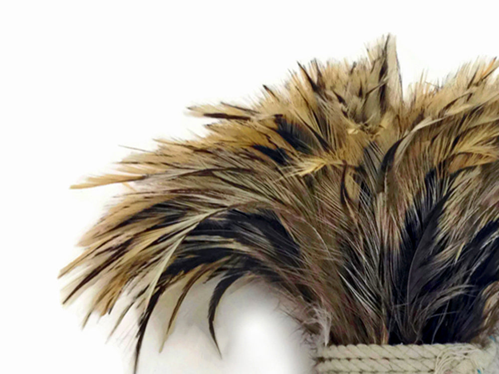 1 Yard - Golden Badger Strung Rooster Neck Hackle Wholesale Feathers (Bulk)