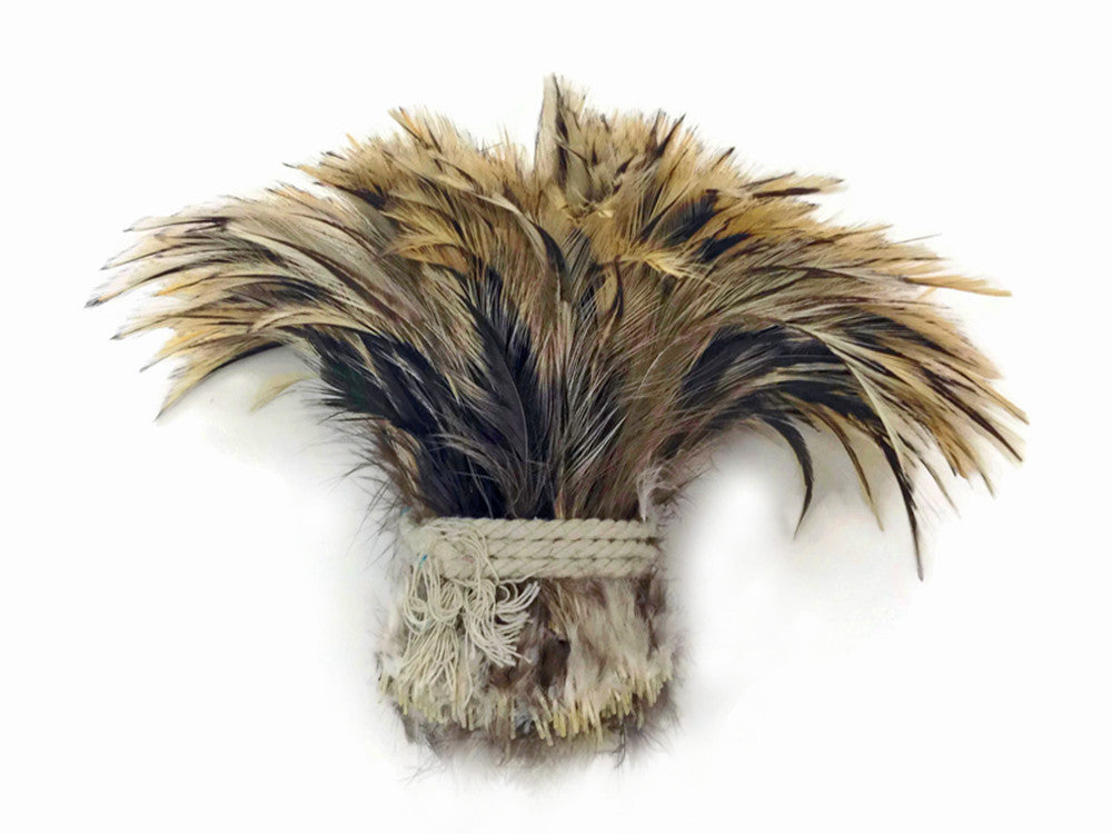 4 Inch Strip - Golden Badger Strung Rooster Neck Hackle Feathers