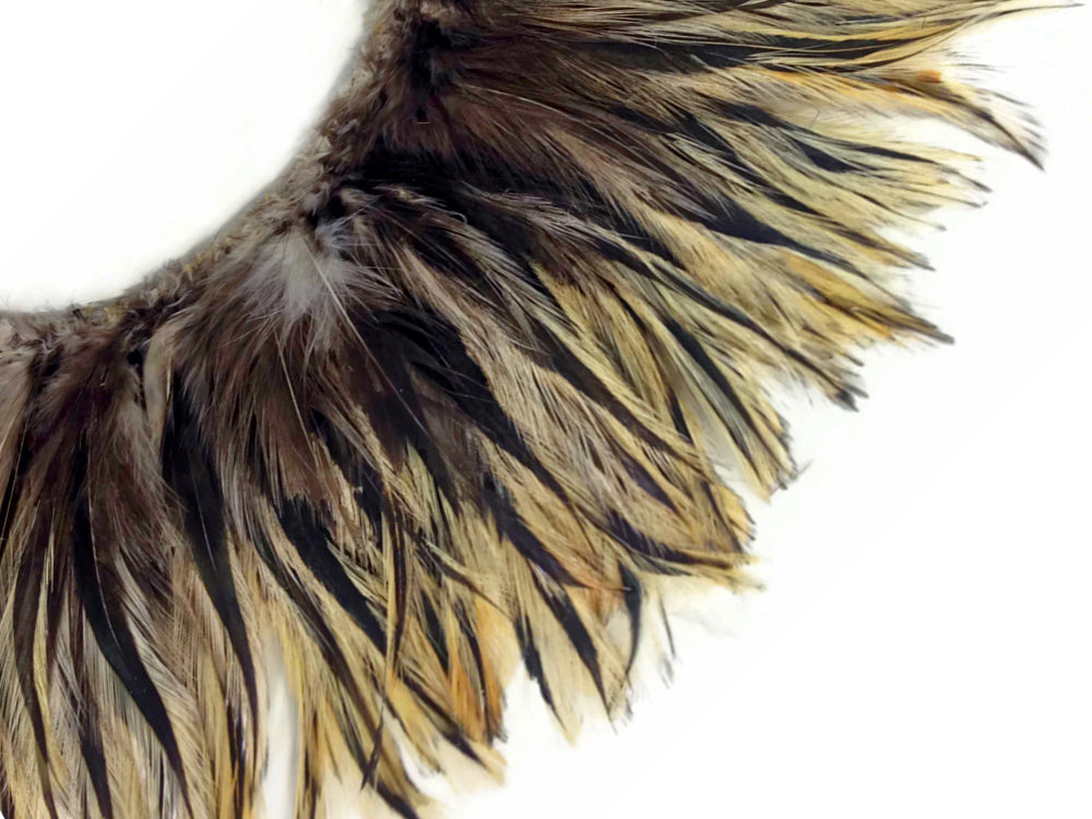 1 Yard - Golden Badger Strung Rooster Neck Hackle Wholesale Feathers (Bulk)