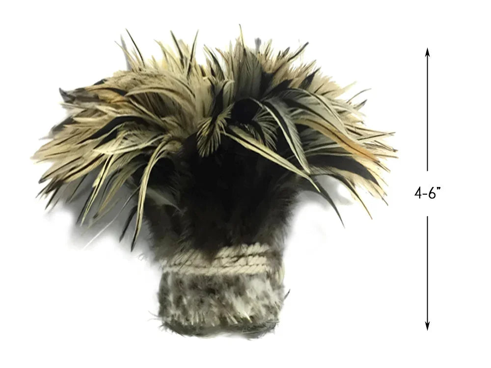 4-6 inch natural cream and black striped feathers for DIY crafts and fashion décor