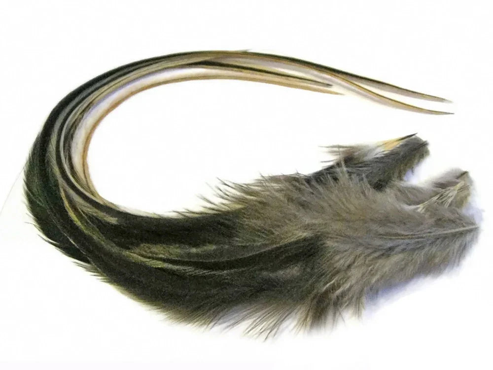 Natural brown and tan decorative feathers for crafts and fashion DIY supplies.