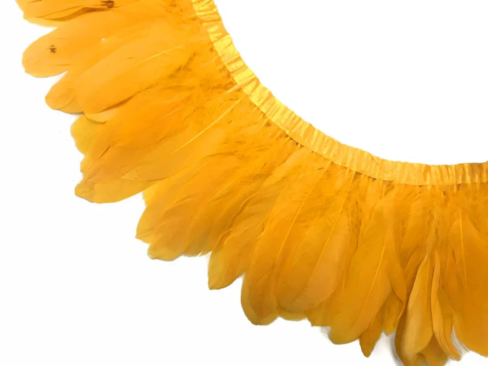 Vibrant yellow feather garland for DIY crafts and festive décor decoration.