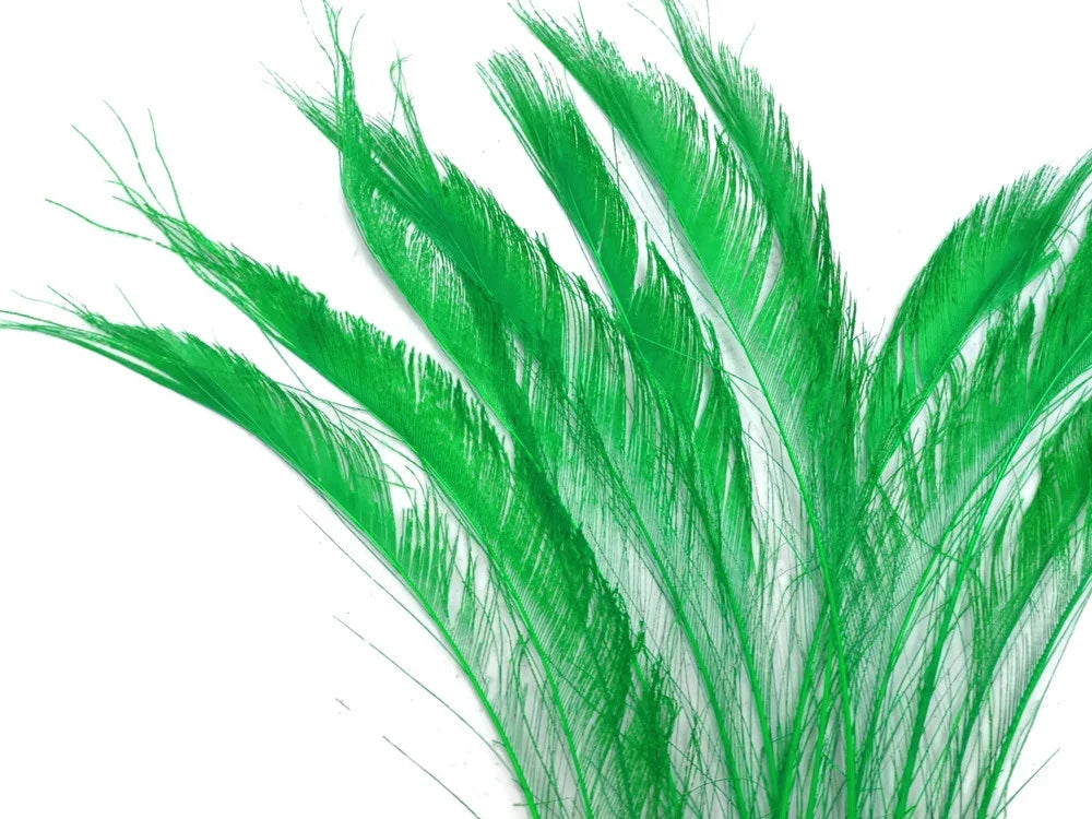 Vibrant green ostrich feathers for DIY crafts and fashion decor