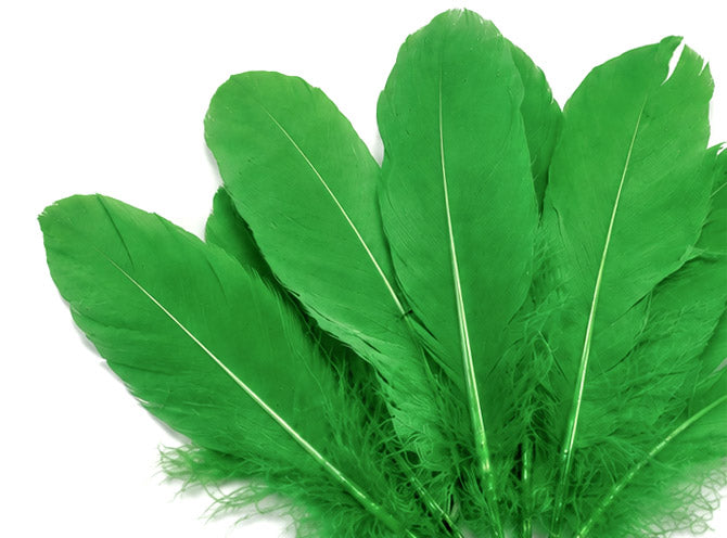 1 Pack - Kelly Green Goose Satinettes Pallet Soft Wing Quill Loose Feathers - 0.3 Oz