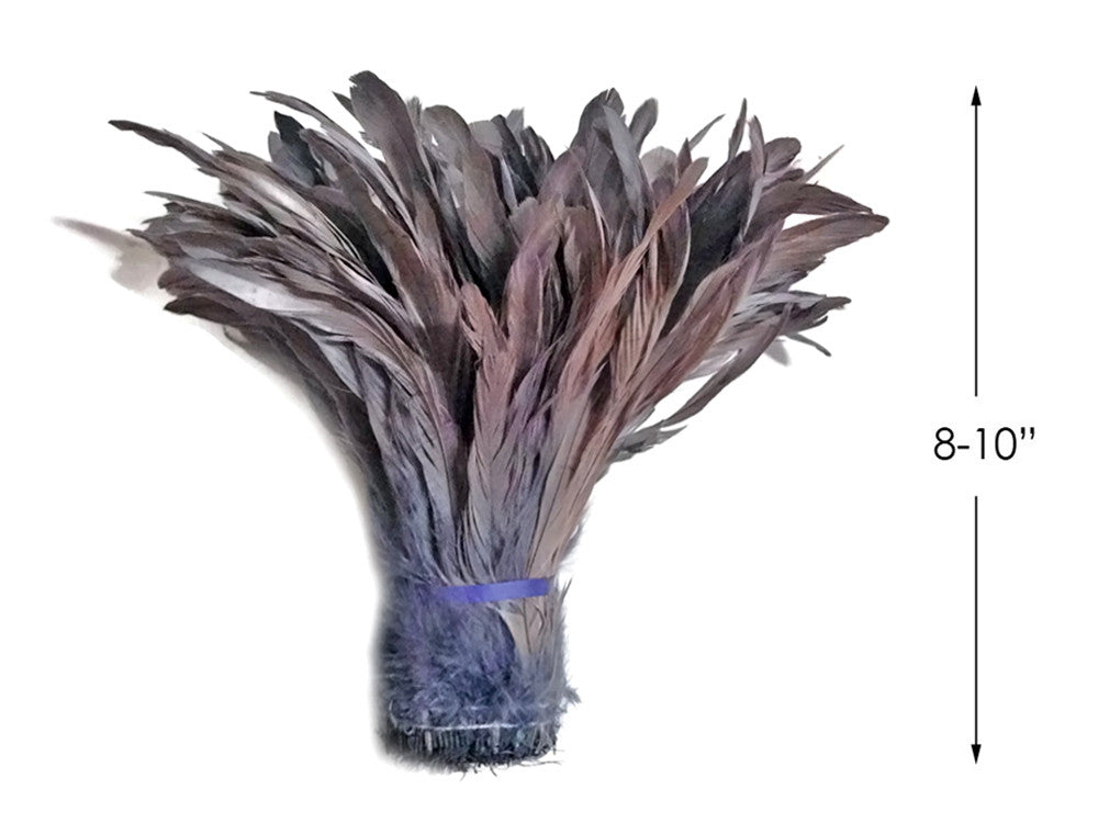 1/2 Yard - 8-10" Silver Gray Strung Natural Bleach & Dyed Rooster Coque Tail Wholesale Feathers (Bulk)