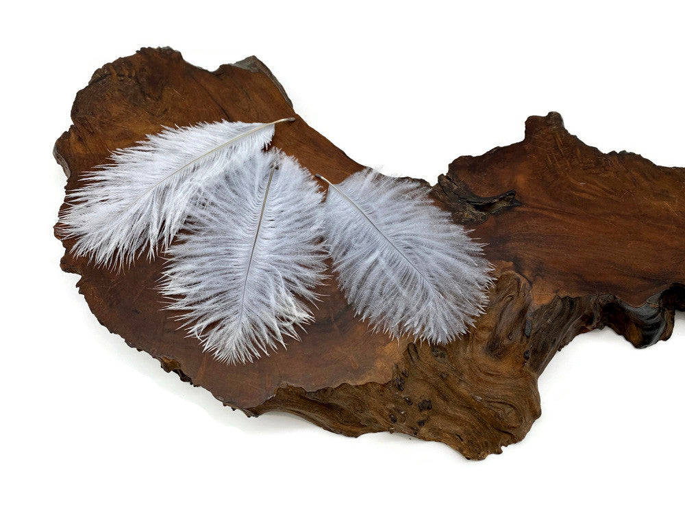 Wholesale Pack - Silver Gray Ostrich Small Confetti Feathers (Bulk)