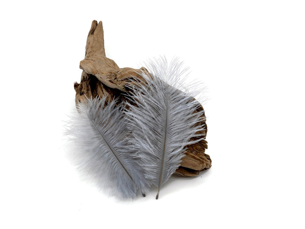 Wholesale Pack - Silver Gray Ostrich Small Confetti Feathers (Bulk)