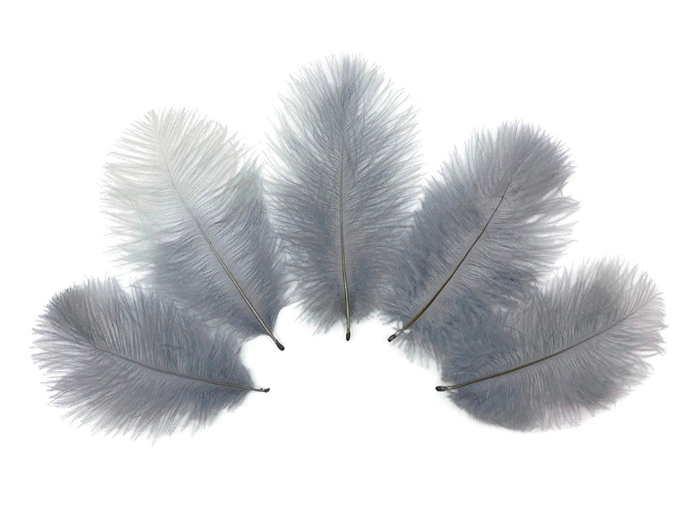 Wholesale Pack - Silver Gray Ostrich Small Confetti Feathers (Bulk)