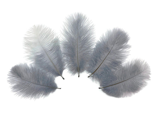 Wholesale Pack - Silver Gray Ostrich Small Confetti Feathers (Bulk)