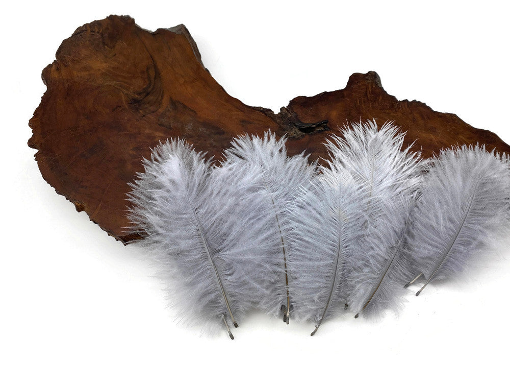 Wholesale Pack - Silver Gray Ostrich Small Confetti Feathers (Bulk)