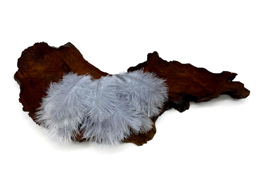 Wholesale Pack - Silver Gray Ostrich Small Confetti Feathers (Bulk)