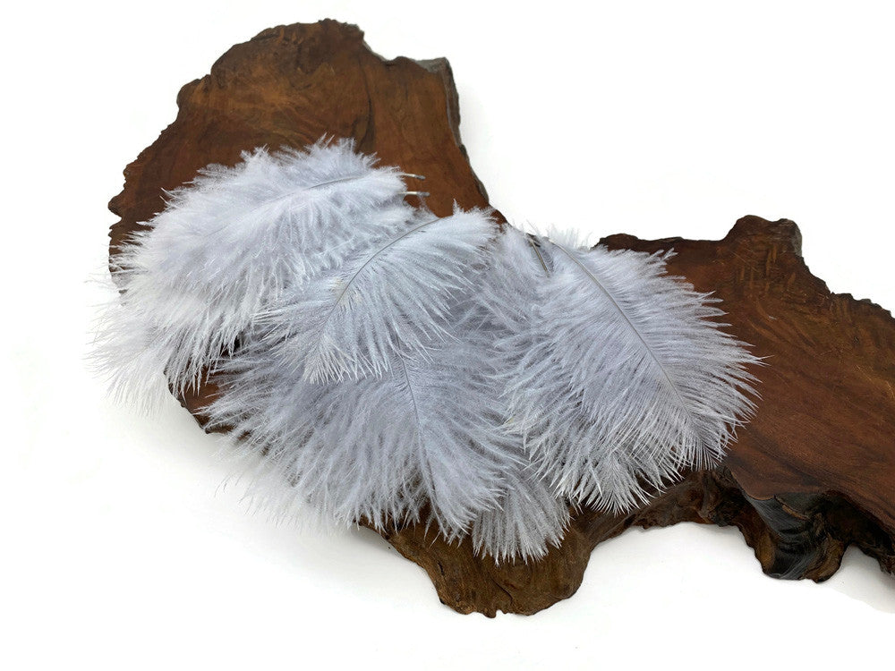 Wholesale Pack - Silver Gray Ostrich Small Confetti Feathers (Bulk)