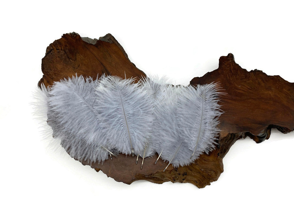 Wholesale Pack - Silver Gray Ostrich Small Confetti Feathers (Bulk)