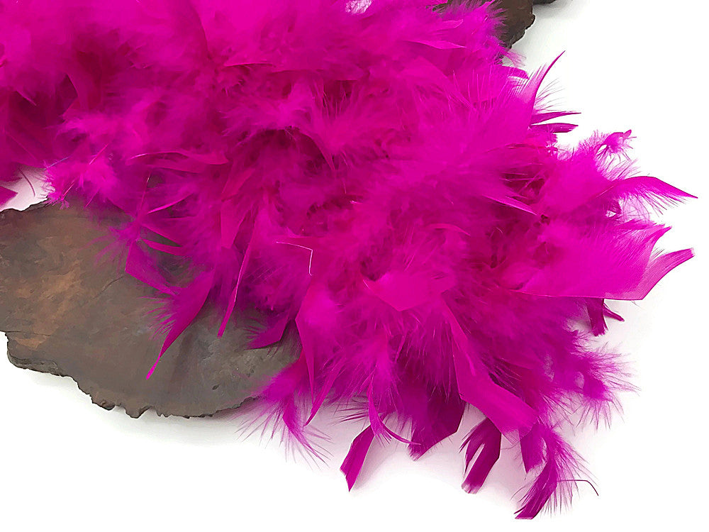 2 Yards - Hot Pink Heavy Weight Chandelle Feather Boa | 80 Gram